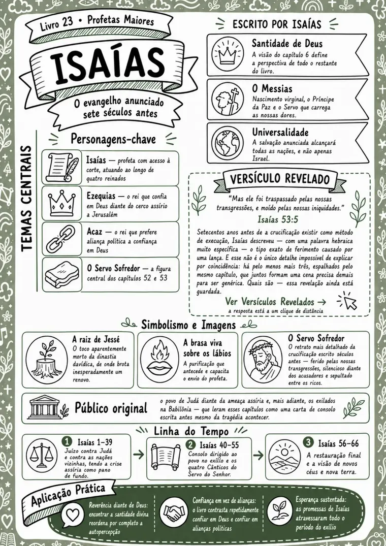 Página do livro de Isaías em Raízes da Fé